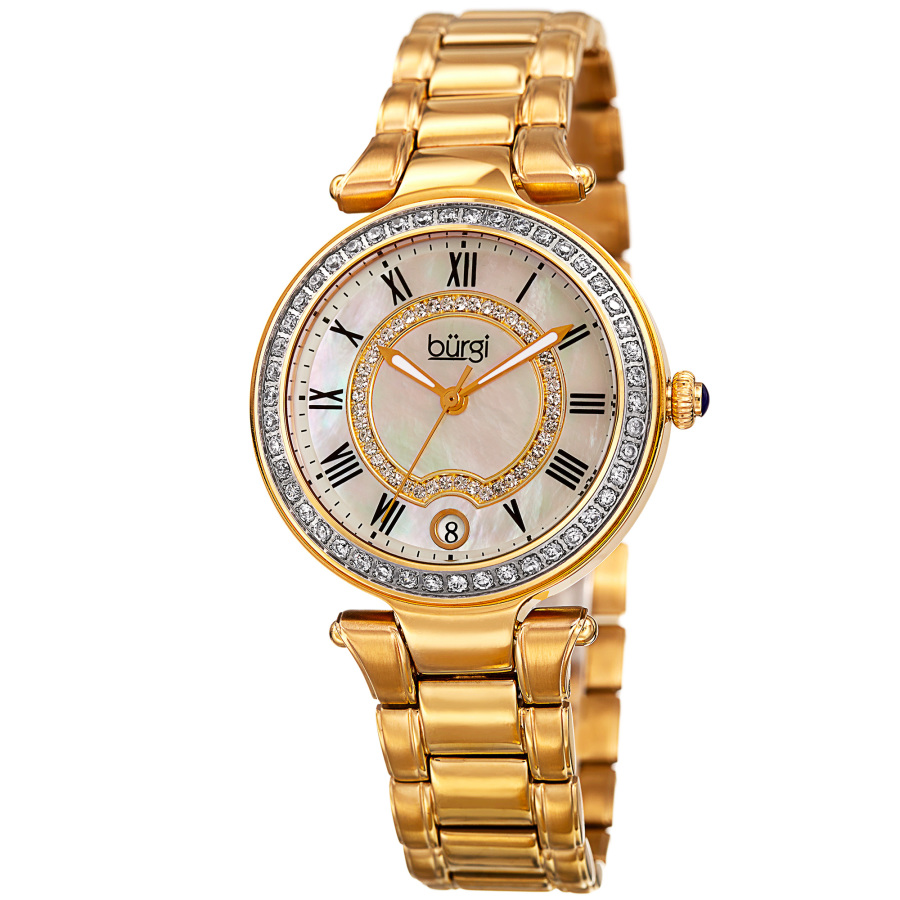 Burgi Quartz Mother of Pearl Dial Ladies Watch BUR165YG