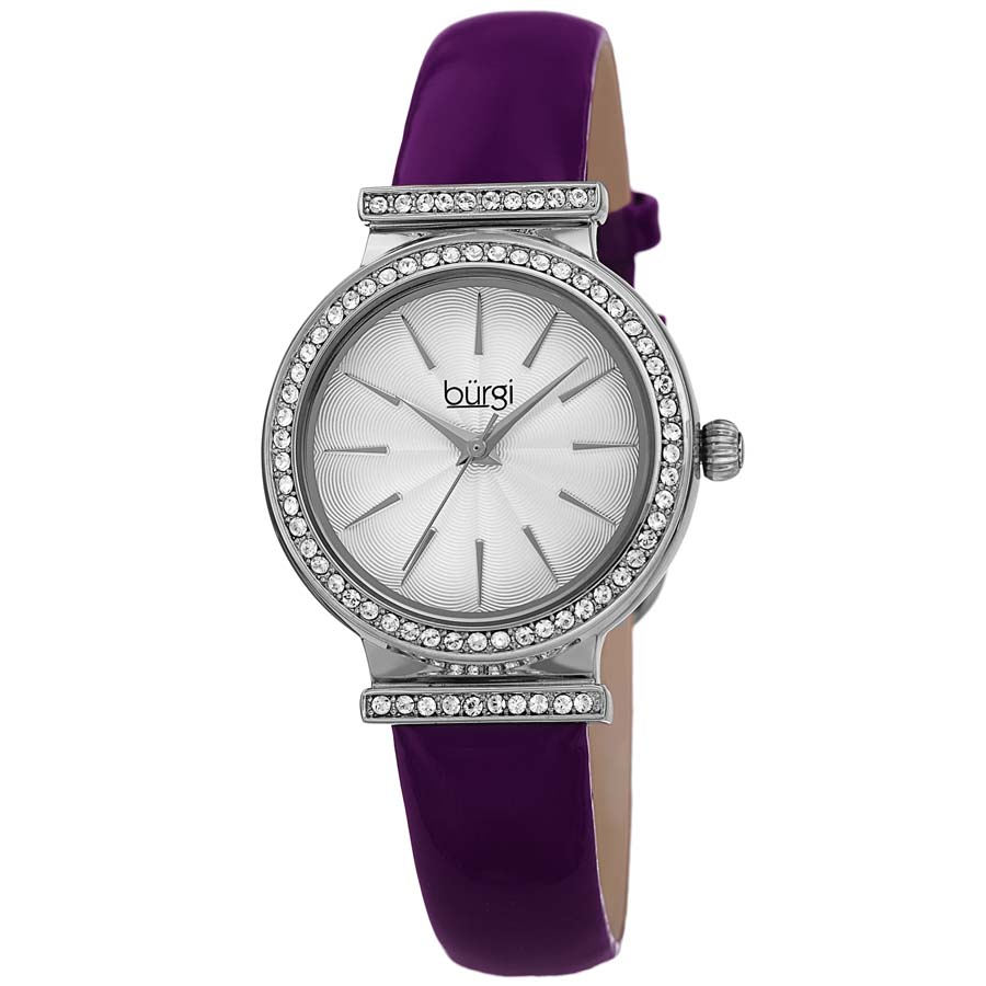 Burgi Swarovski Crystals Quartz Silver Dial Ladies Watch BUR230PU