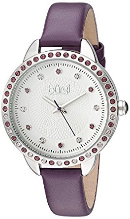 Burgi White Dial Purple Leather Ladies Watch BUR161PU