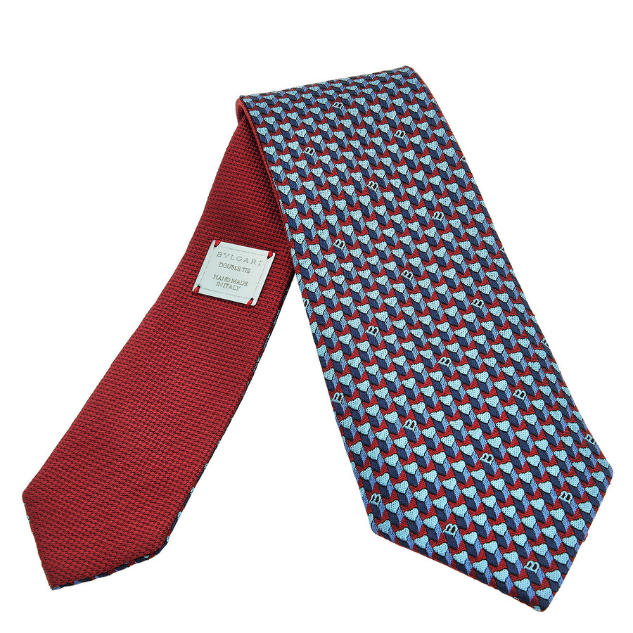 Bvlgari B Heart Double Sided Tie In Red