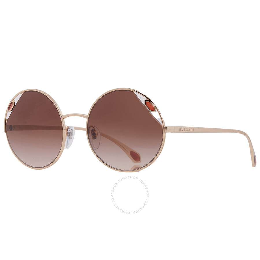 Bvlgari Brown Gradient Round Ladies Sunglasses Bv6159 278/13 54