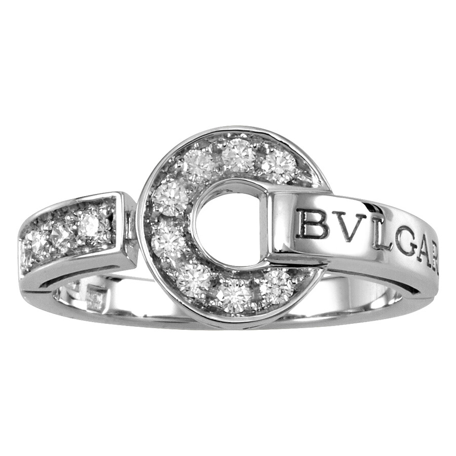 Bvlgari 18k White Gold Pave Diamond Ring