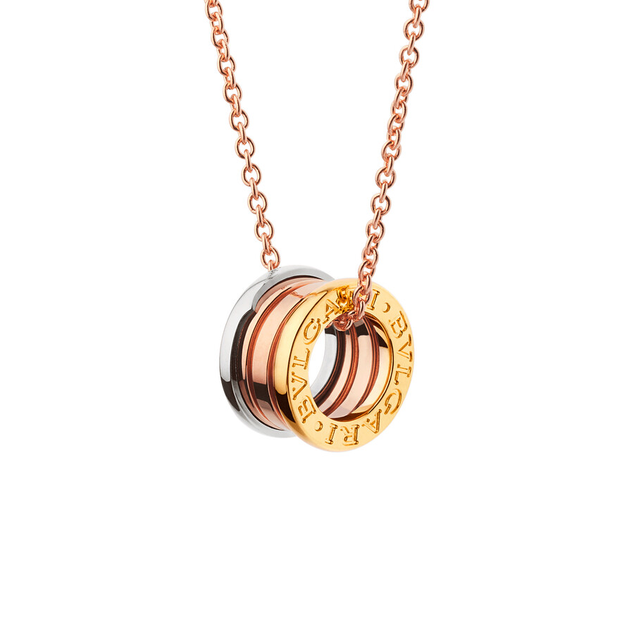 Bvlgari B Zero1 Tri Color 18k Yellow Pink Gold And White Gold Necklace Ladies Jewelry Bvlgari Jomashop