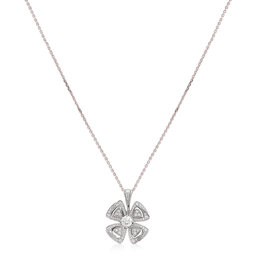 Bvlgari Fiorever 18 Kt White Gold Diamond Necklace