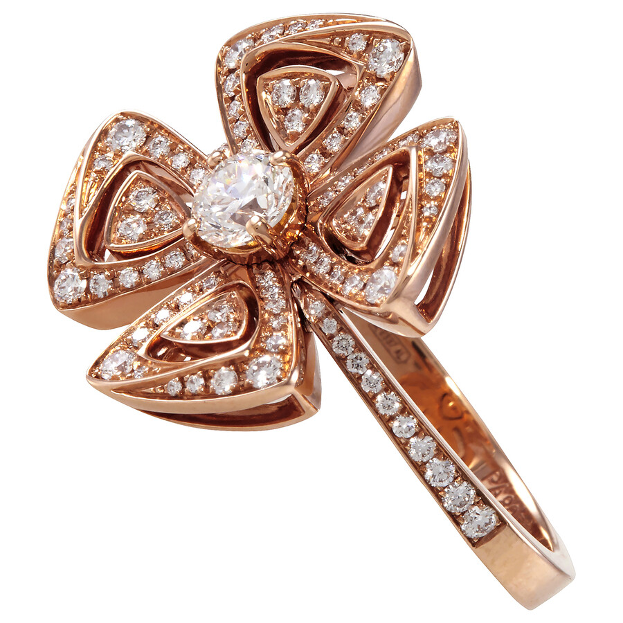 Bvlgari Fiorever 18k Rose Gold Diamond Ring