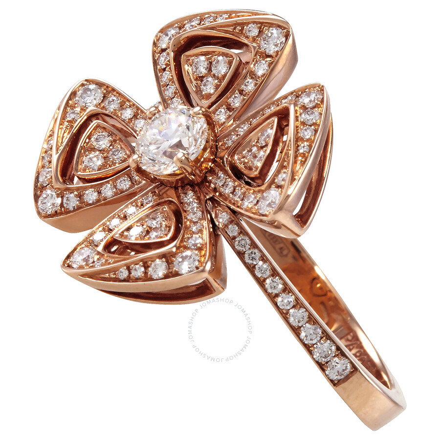 Bvlgari Fiorever 18k Rose Gold Diamond Ring In Gold / Gold Tone / Rose / Rose Gold / Rose Gold Tone