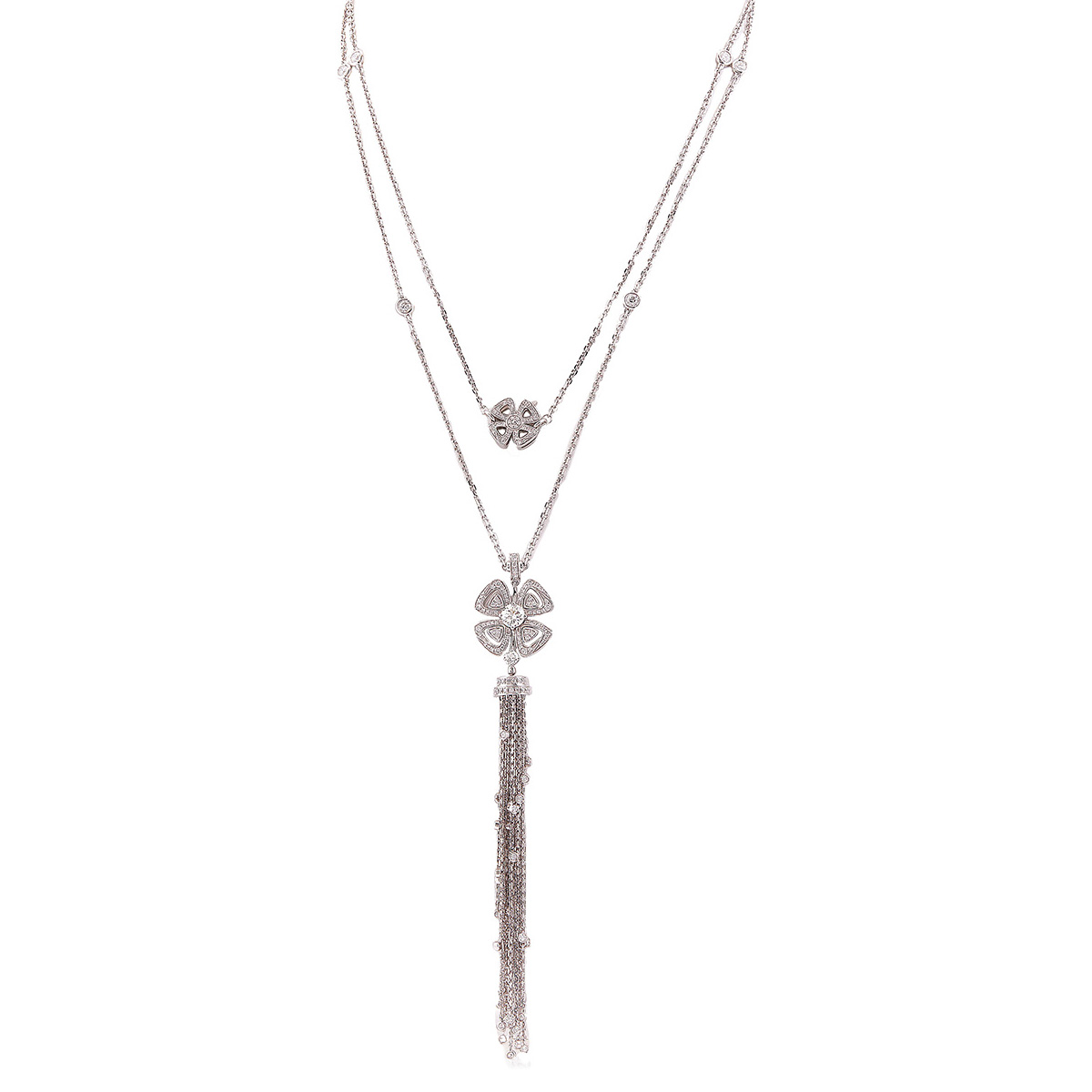 Bvlgari Fiorever 18k White Gold and Diamond Necklace 354601