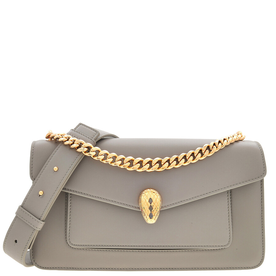 Bvlgari Grey East-west Serpenti Shoulder Bag In Grey