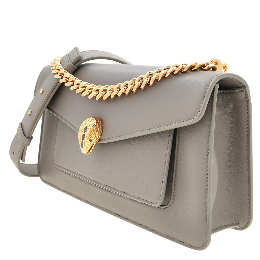 Bvlgari Grey East-west Serpenti Shoulder Bag In Grey