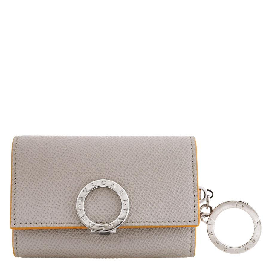 Bvlgari Grey Leather Clip Keyholder