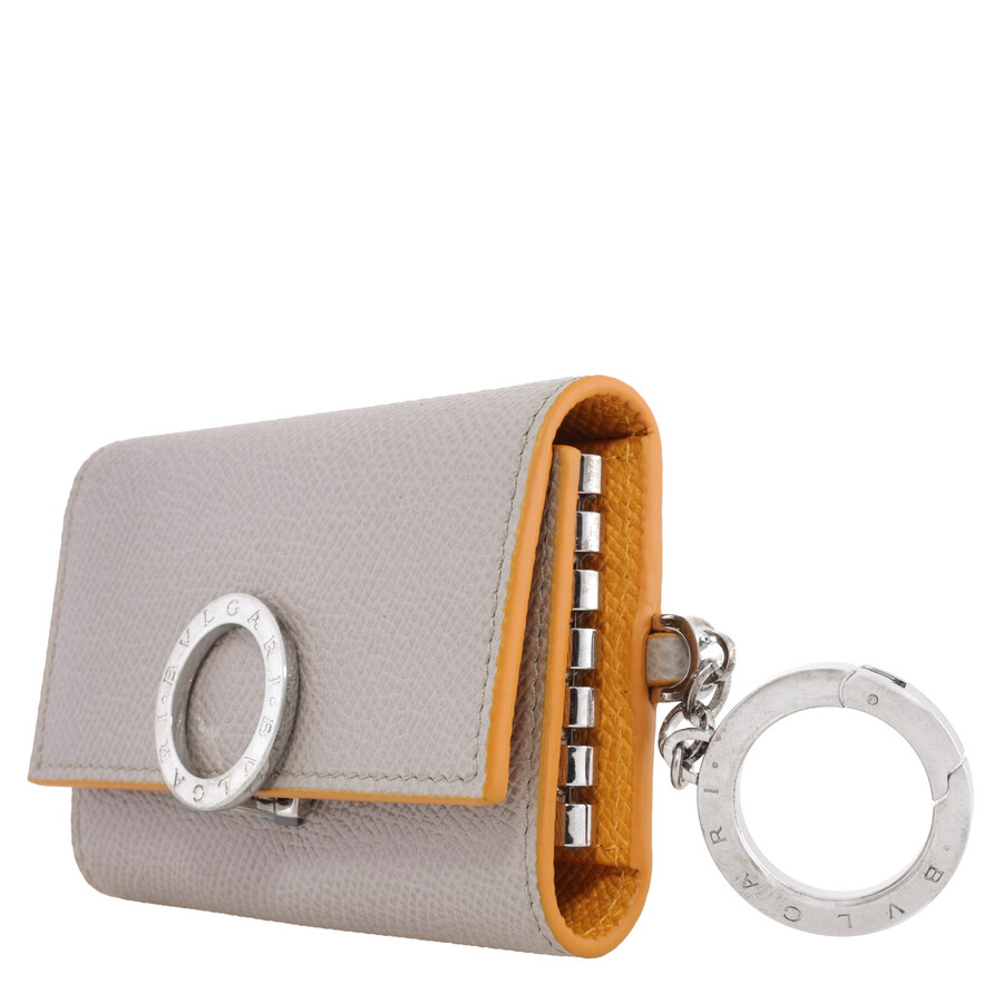 Bvlgari Grey Leather Clip Keyholder