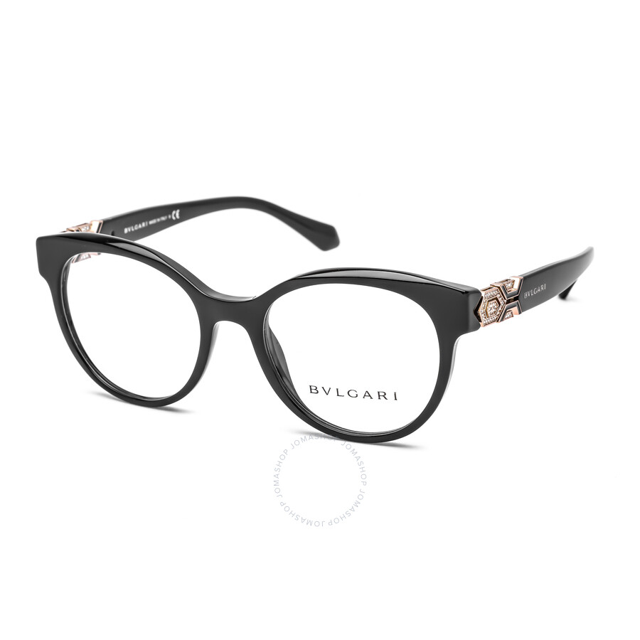 Bvlgari Ladies Black Round Eyeglass Frames 0BV4177B50150 8056597064293