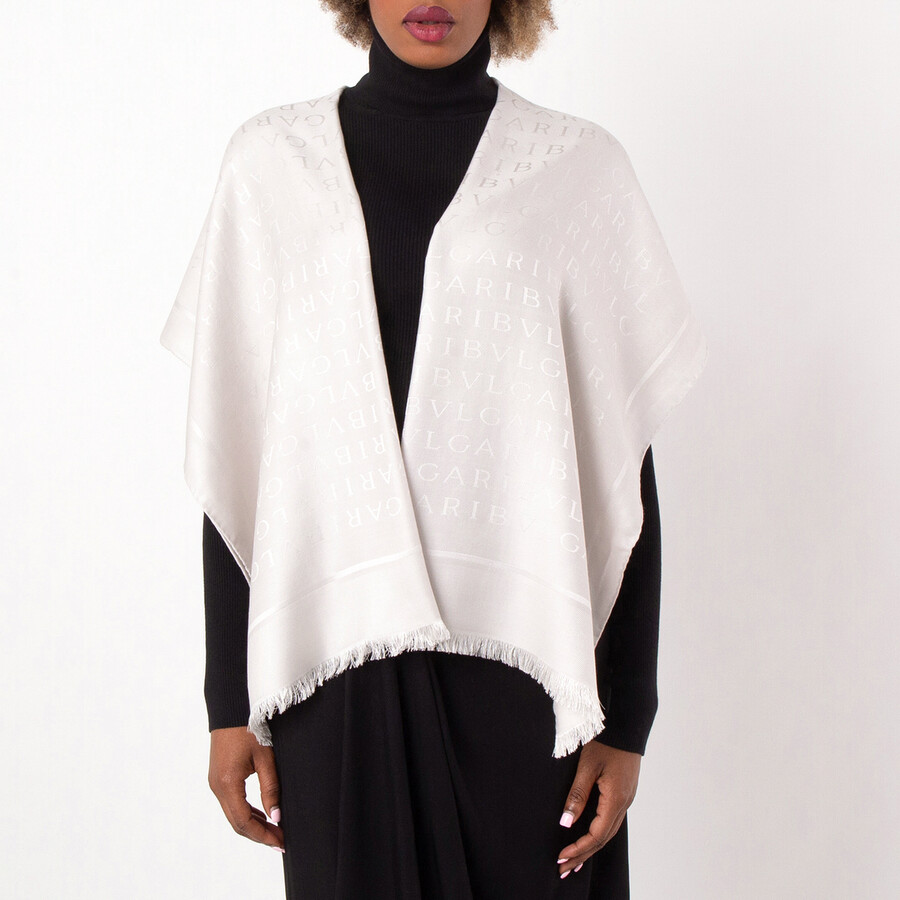 Logomania Lettere Maxi Silk Wool Stole