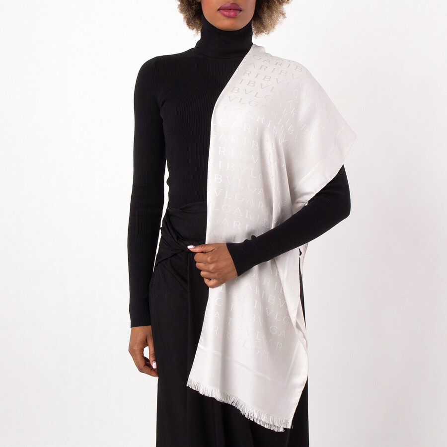 Logomania Lettere Maxi Silk Wool Stole