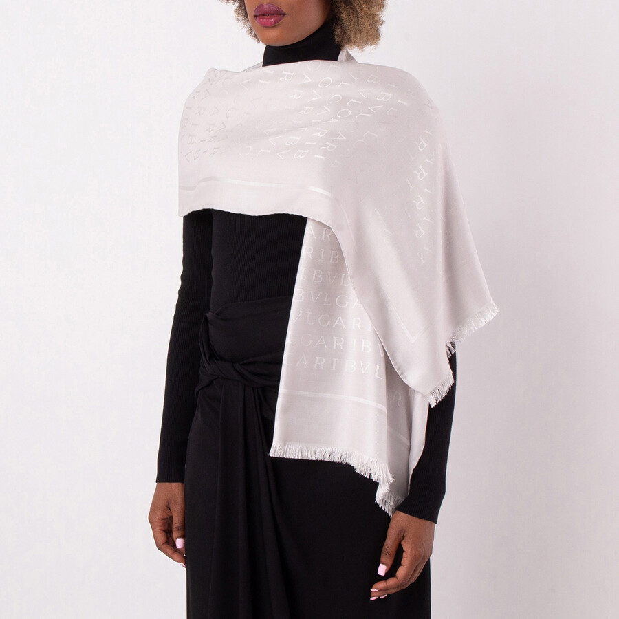 Logomania Lettere Maxi Silk Wool Stole