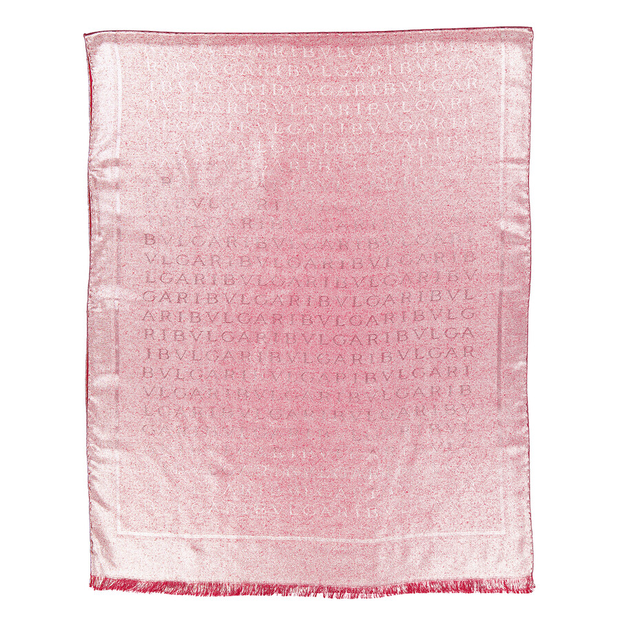 Bvlgari Logomania Lettere Maxi Silk Wool Stole In Pink