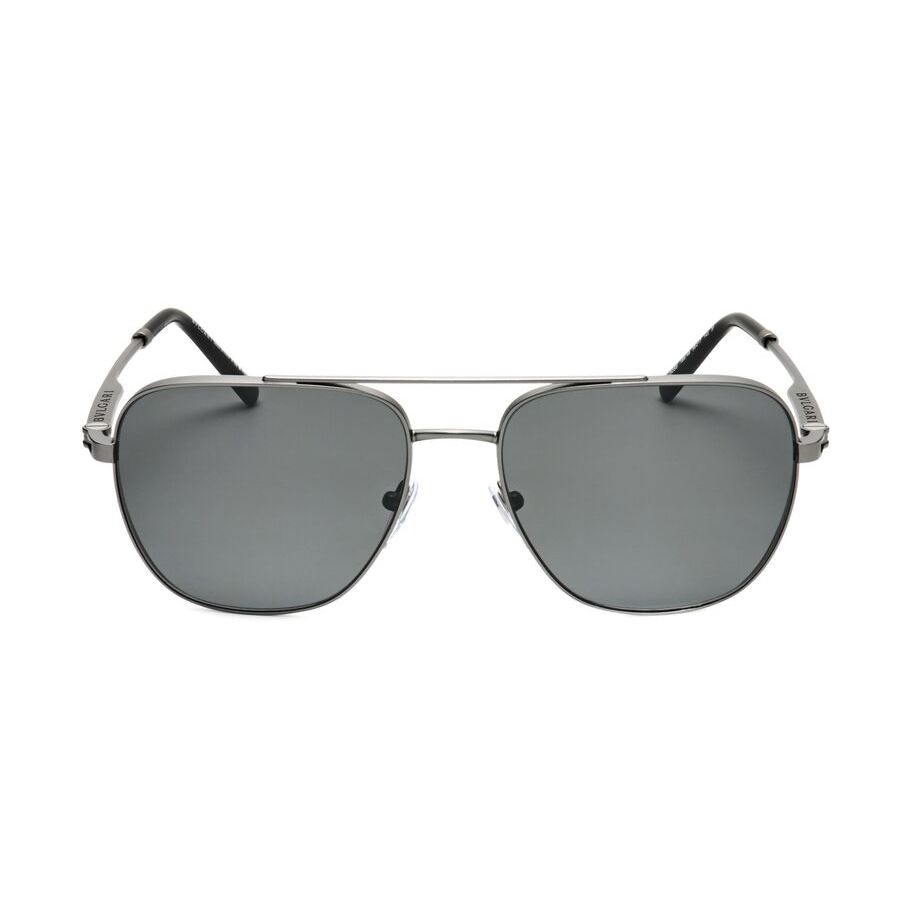 Bvlgari Polarized Grey Pilot Men's Sunglasses Bv5059 195/48 58 In ["grey"]