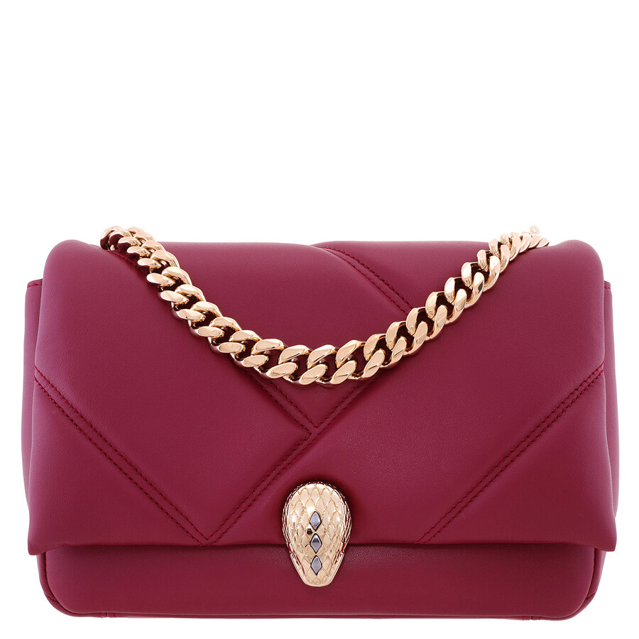 Bvlgari Serpenti Cabochon Maxi Chain Shoulder Bag In Red