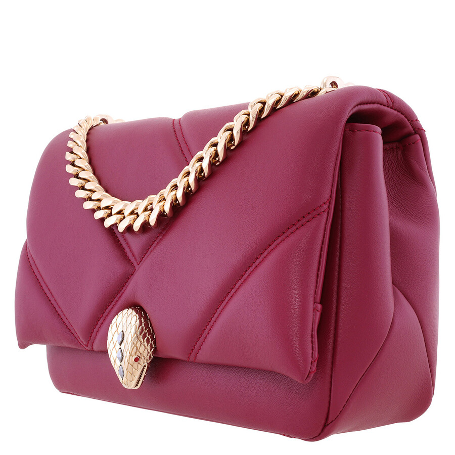 Bvlgari Serpenti Cabochon Maxi Chain Shoulder Bag In Red