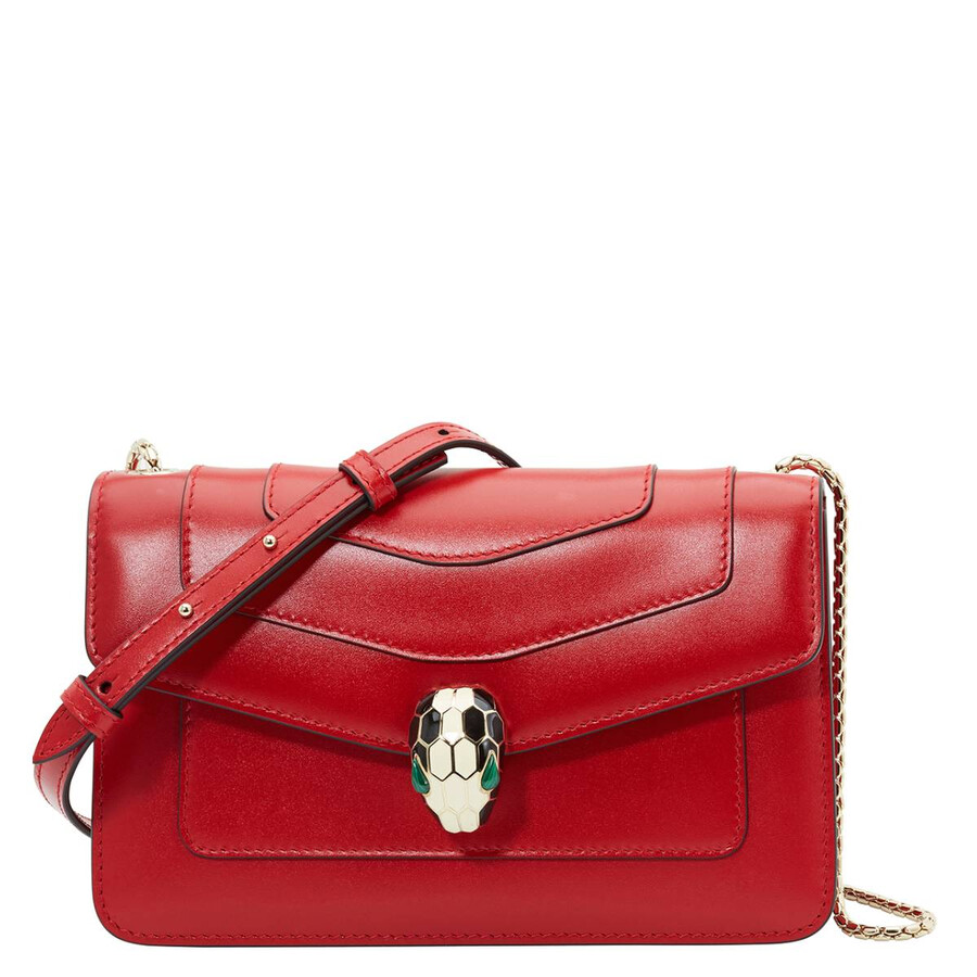 Bvlgari Serpenti Forever Crossbody Bag- Carmine Jasper In Red