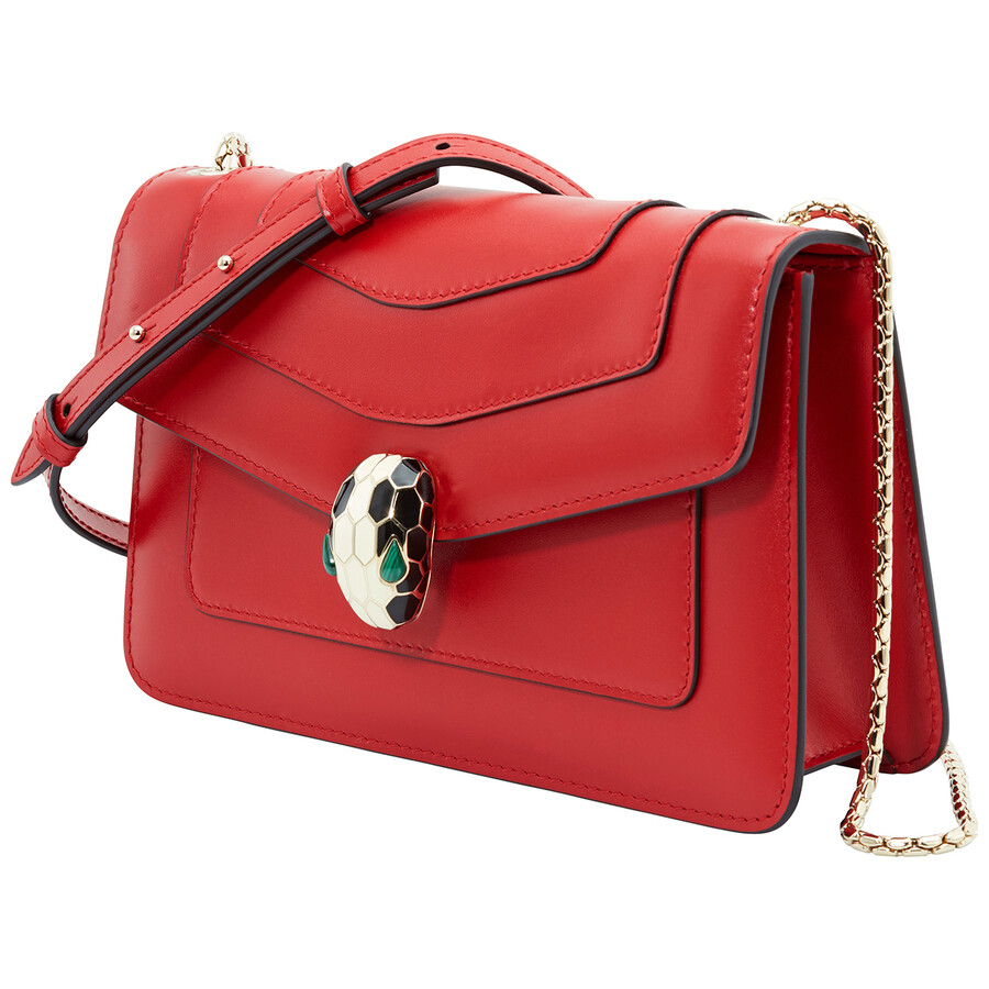 Bvlgari Serpenti Forever Crossbody Bag- Carmine Jasper In Red