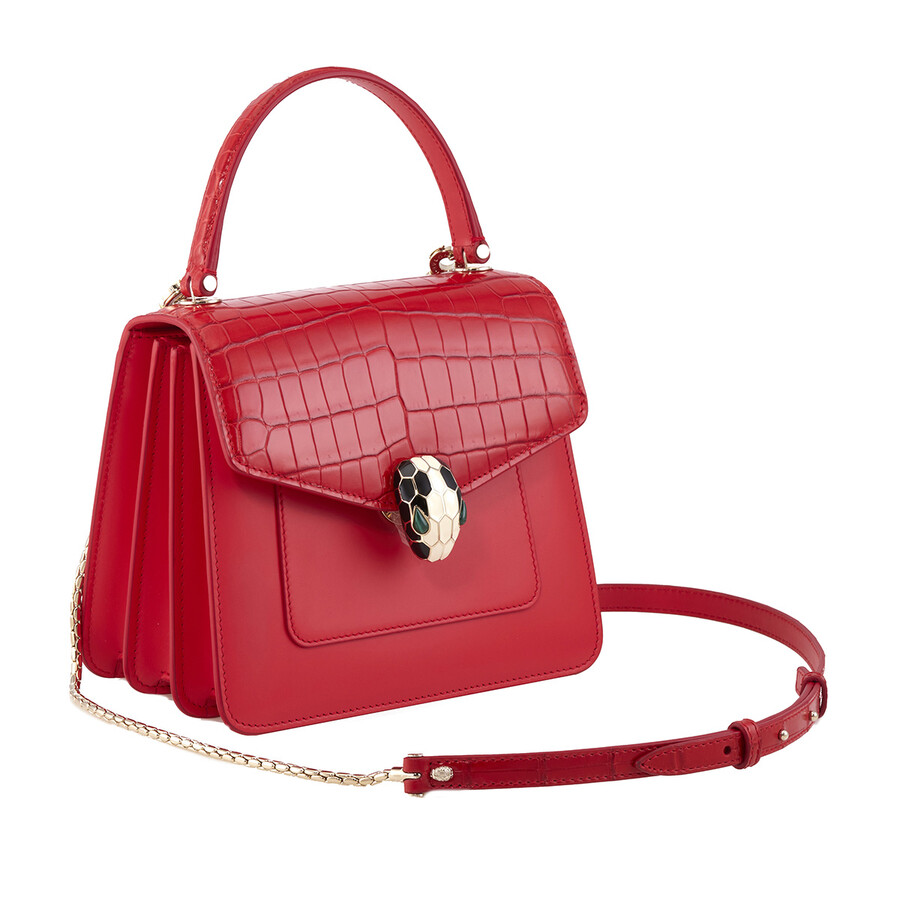 Bvlgari Serpenti Forever Crossbody Bag- Red In Red
