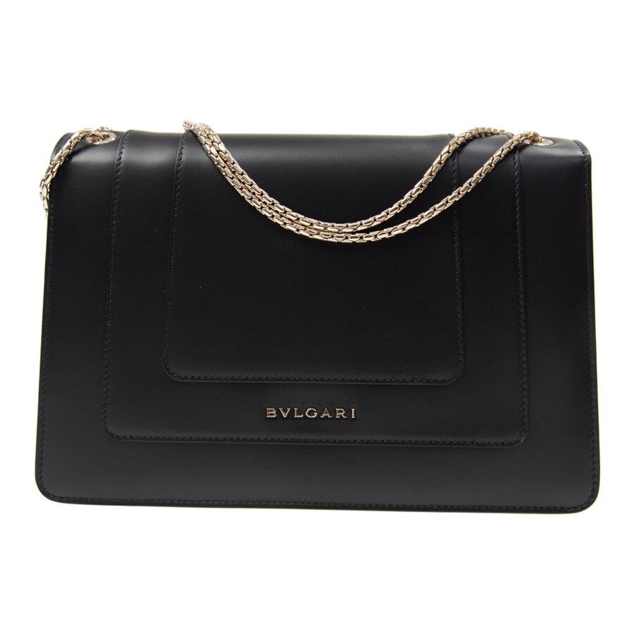 Bvlgari Serpenti Forever Embellished Shoulder Bag In Black