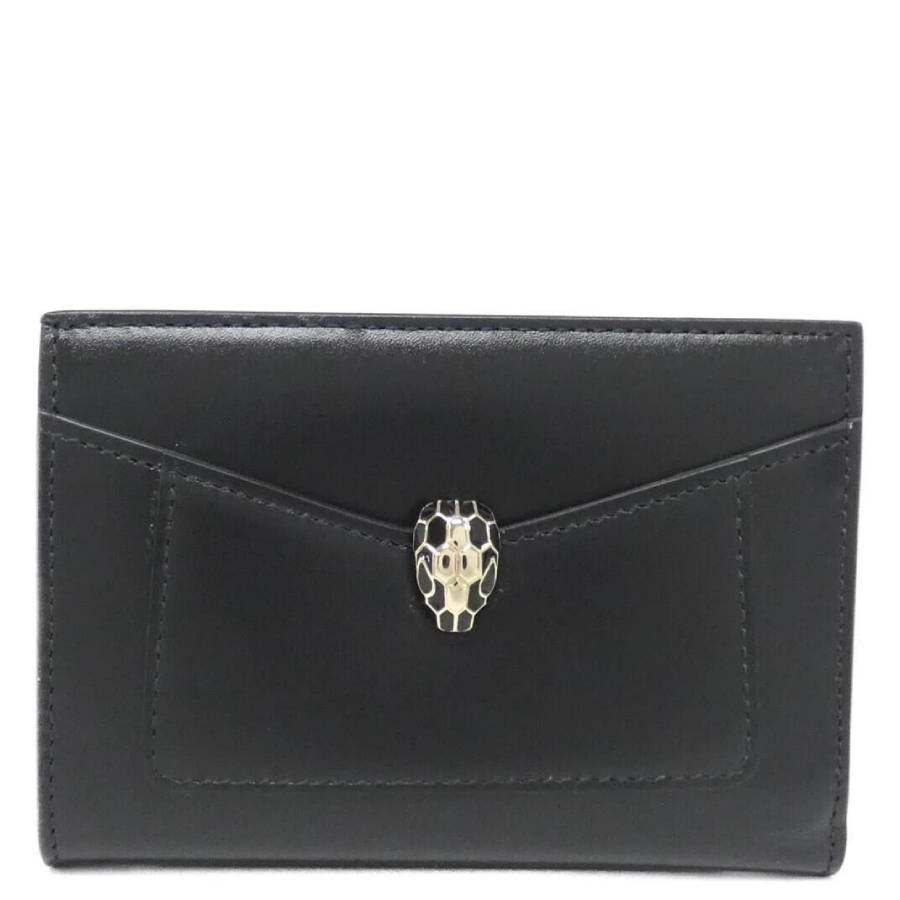 Bvlgari Serpenti Forever Folding Cardholder In Black