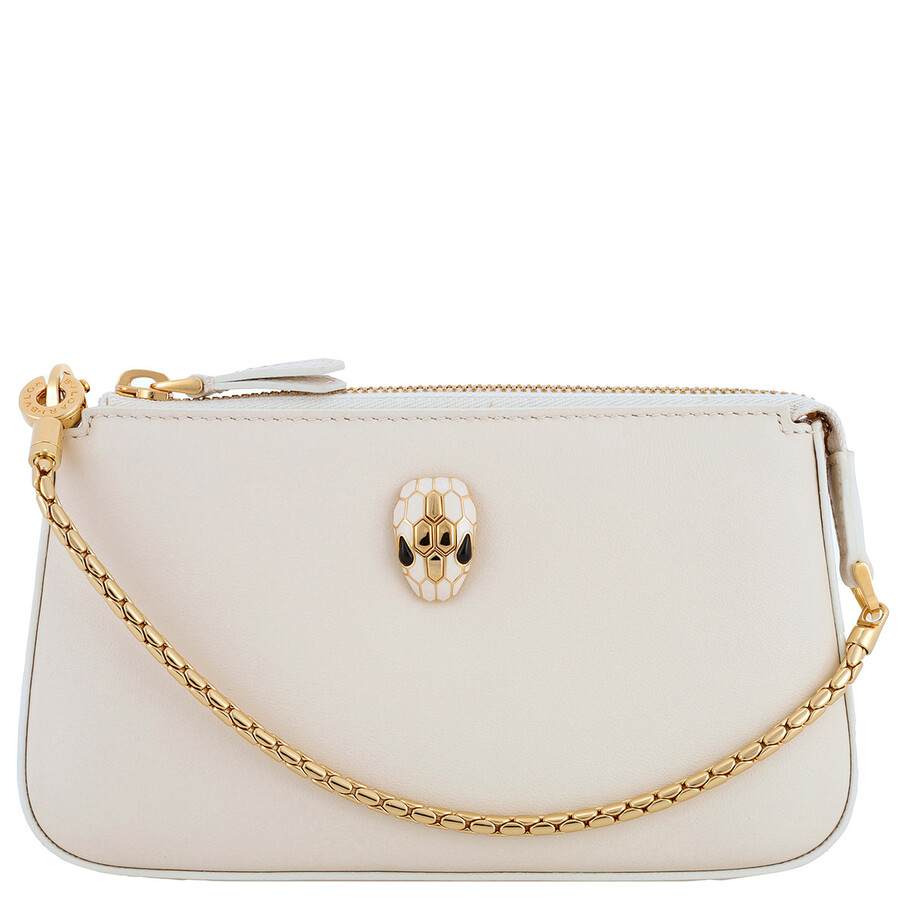 Bvlgari Serpenti Forever Ivory Opal Ladies Clutch 293919 In White
