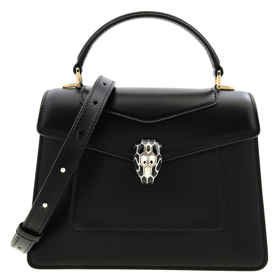Bvlgari Serpenti Forever Medium Top Handle Bag In Black