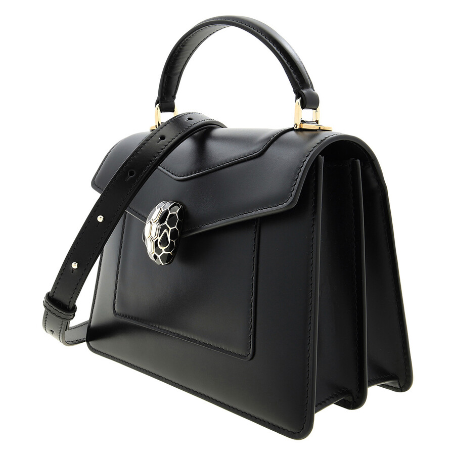 Bvlgari Serpenti Forever Medium Top Handle Bag In Black