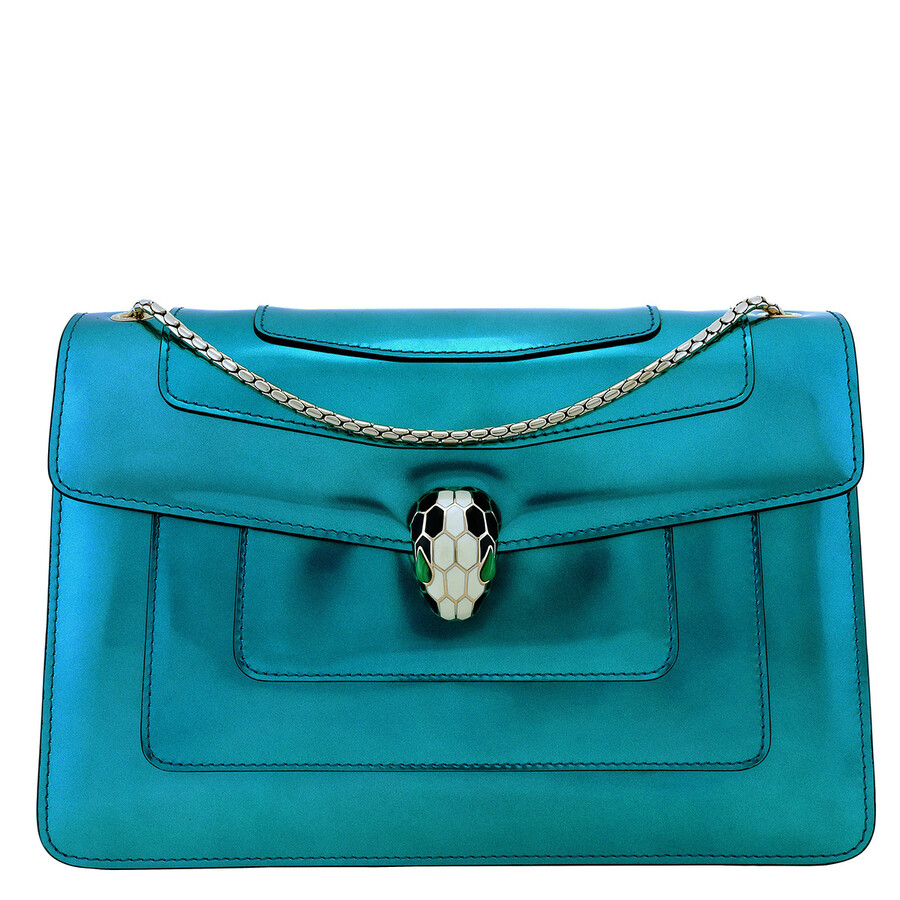 Bvlgari Serpenti Forever Metallic Leather Shoulder Bag