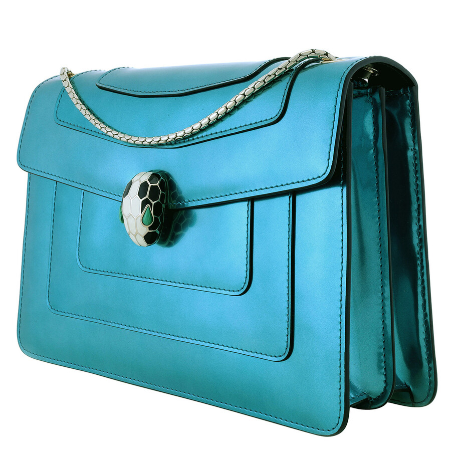 Bvlgari Serpenti Forever Metallic Leather Shoulder Bag