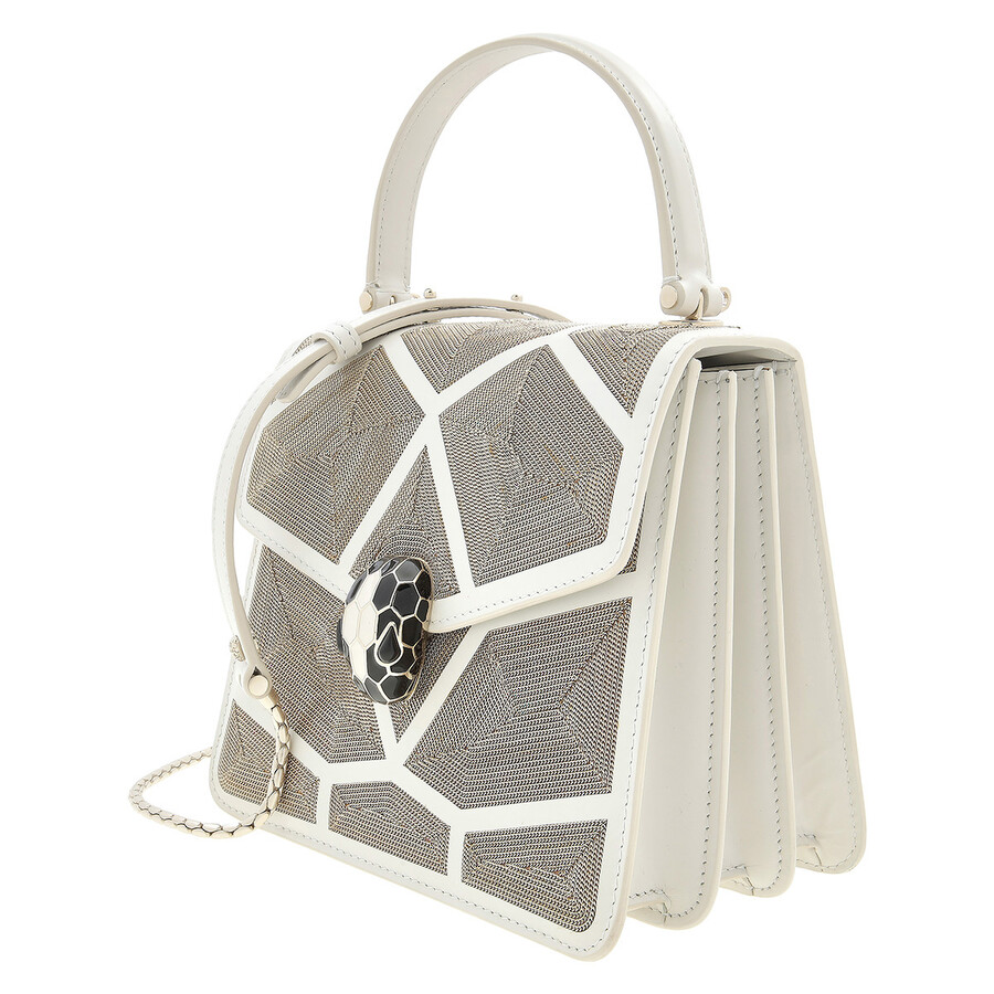 Bvlgari Serpenti Forever Million Chain Crossbody Bag In White