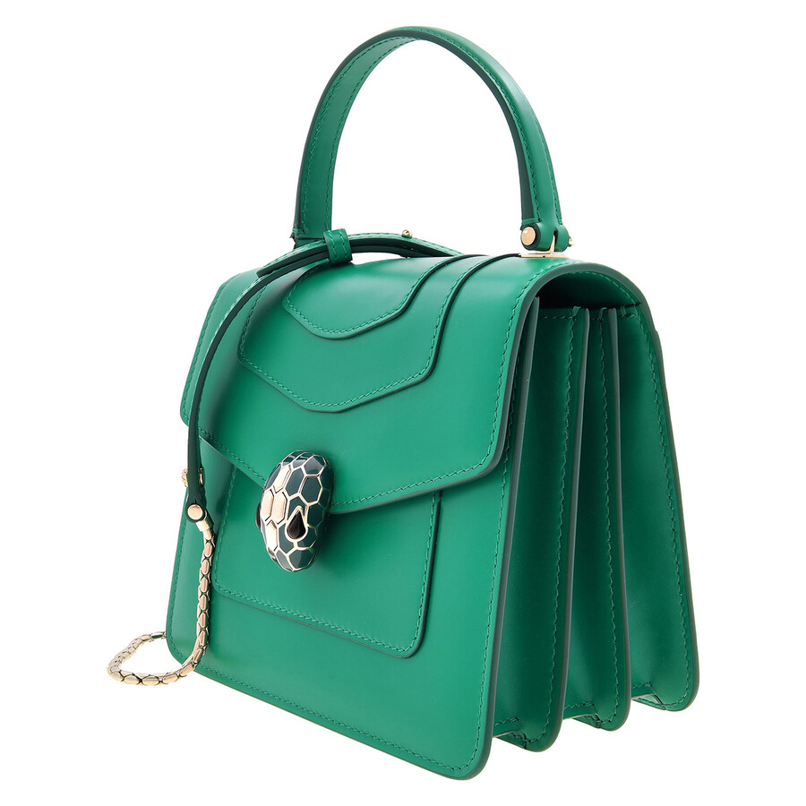 Bvlgari Serpenti Forever Top Handle Bag In Green