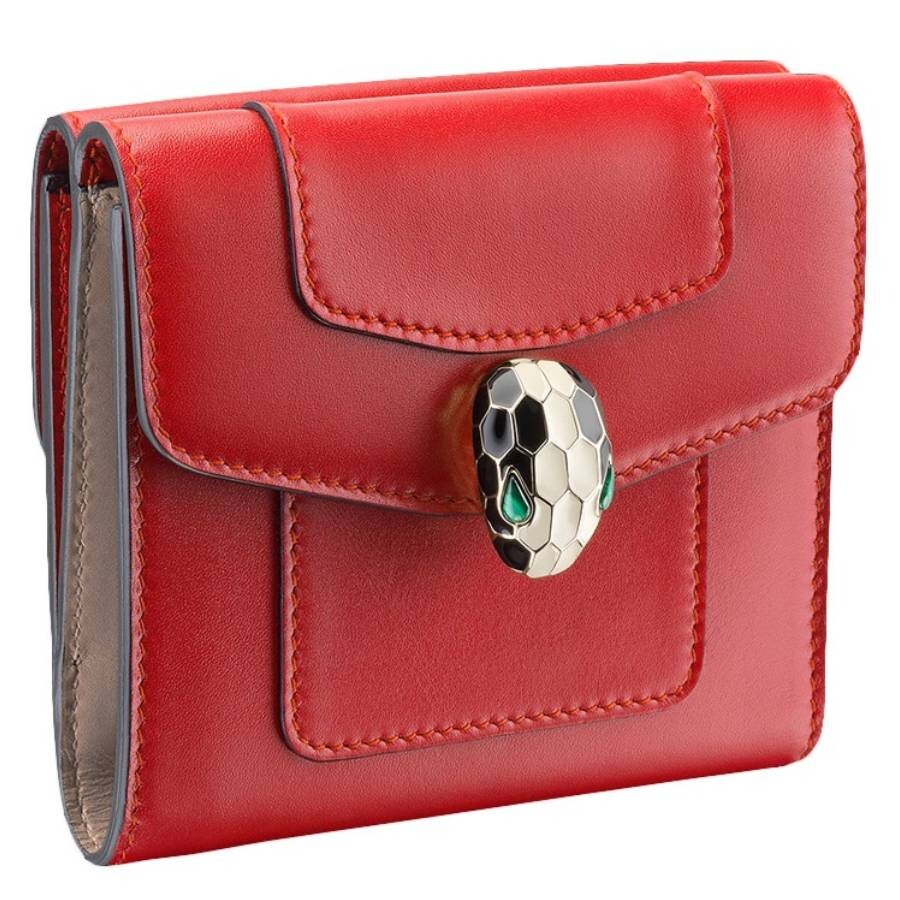 Bvlgari Serpenti Forever Trifold Leather Wallet 281383