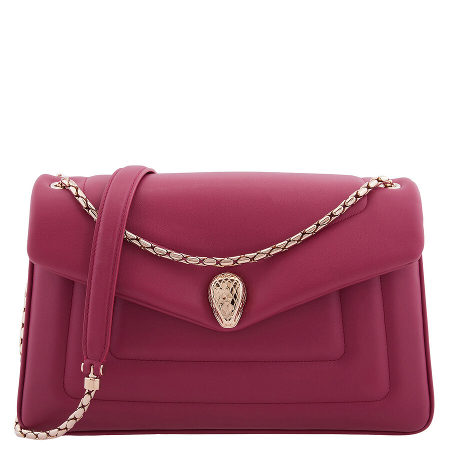 Bvlgari Serpenti Reverse Medium Shoulder Bag In Red