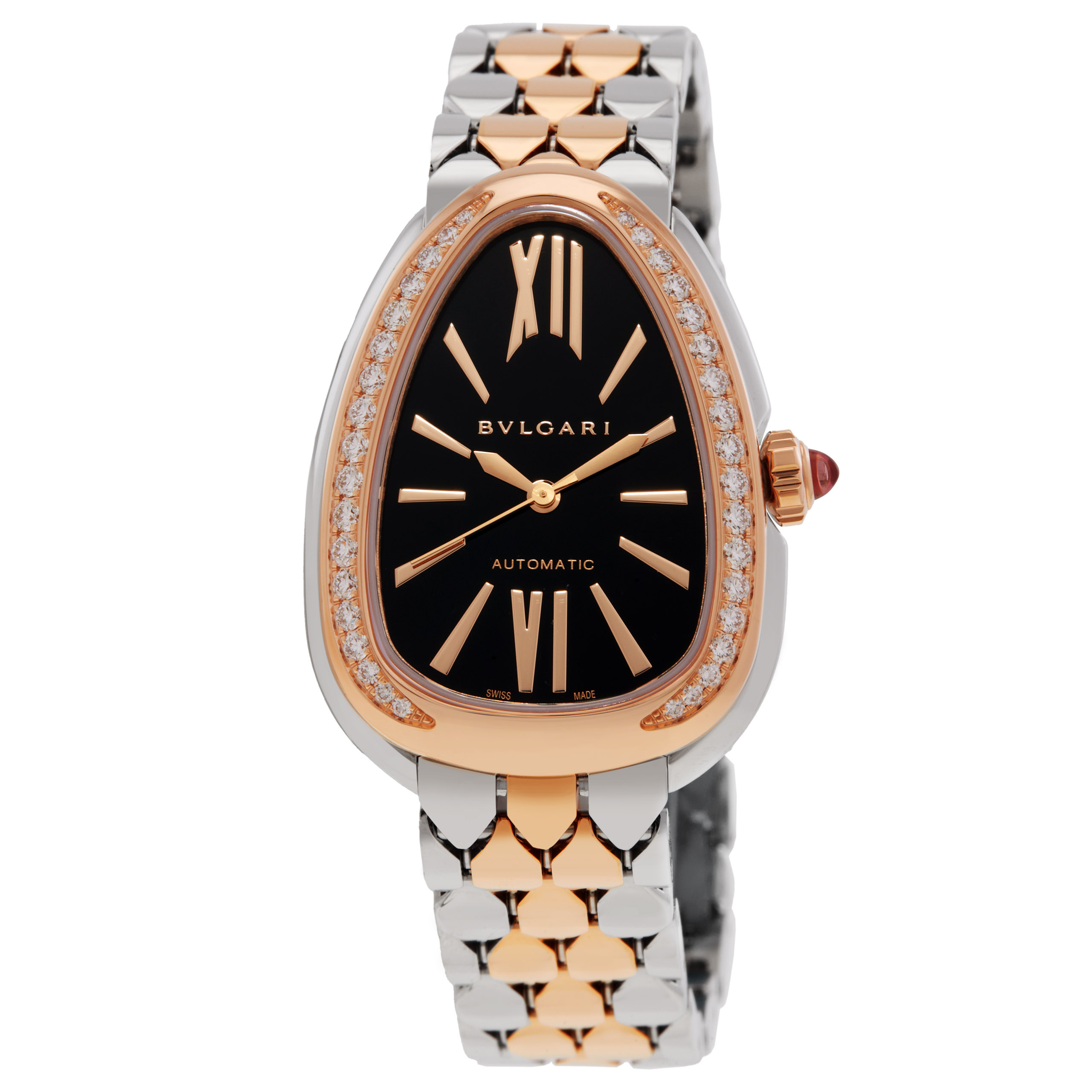 Bvlgari Serpenti Seduttori Automatic Diamond Black Dial Ladies Watch 104059