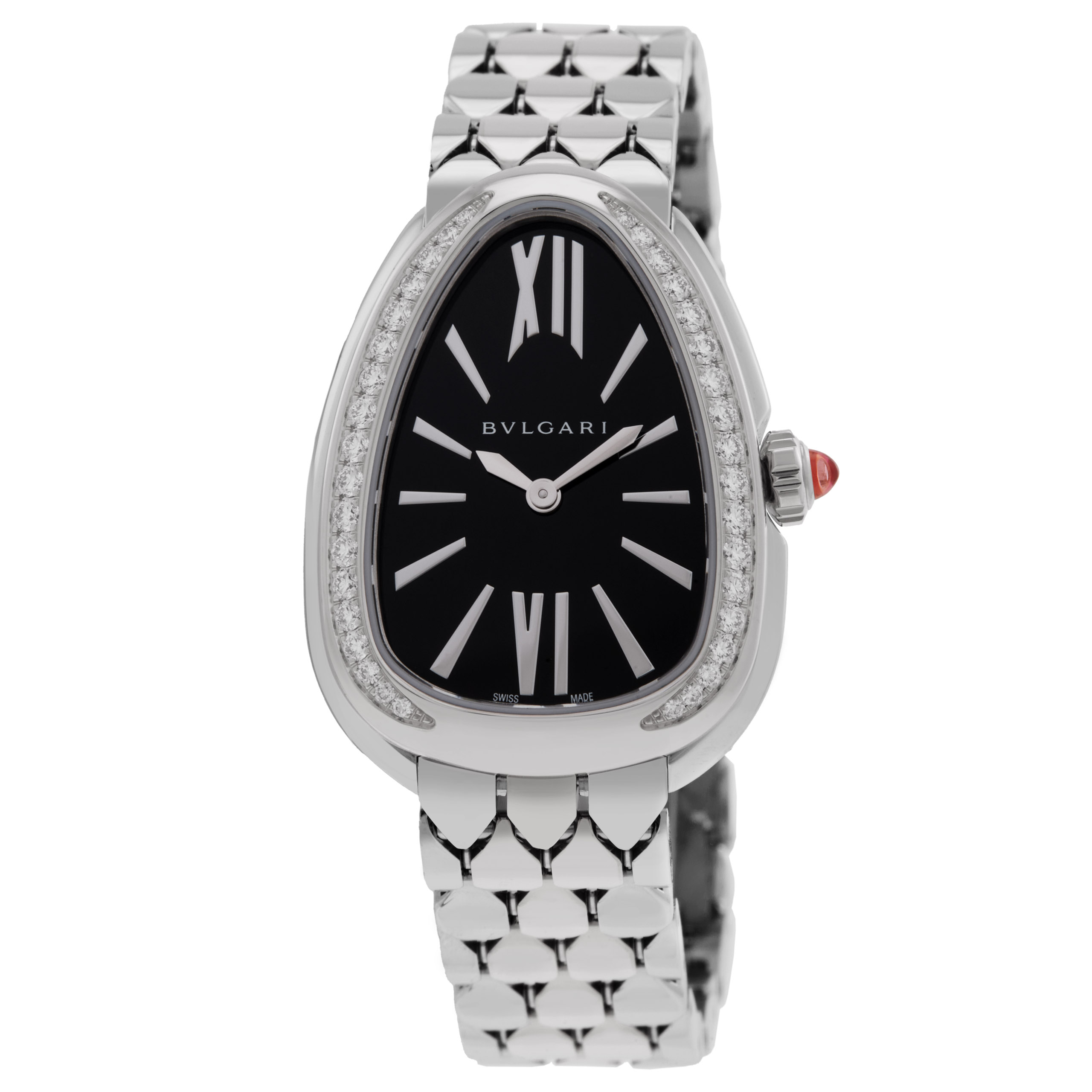 Bvlgari Serpenti Seduttori Quartz Diamond Black Dial Ladies Watch 103950