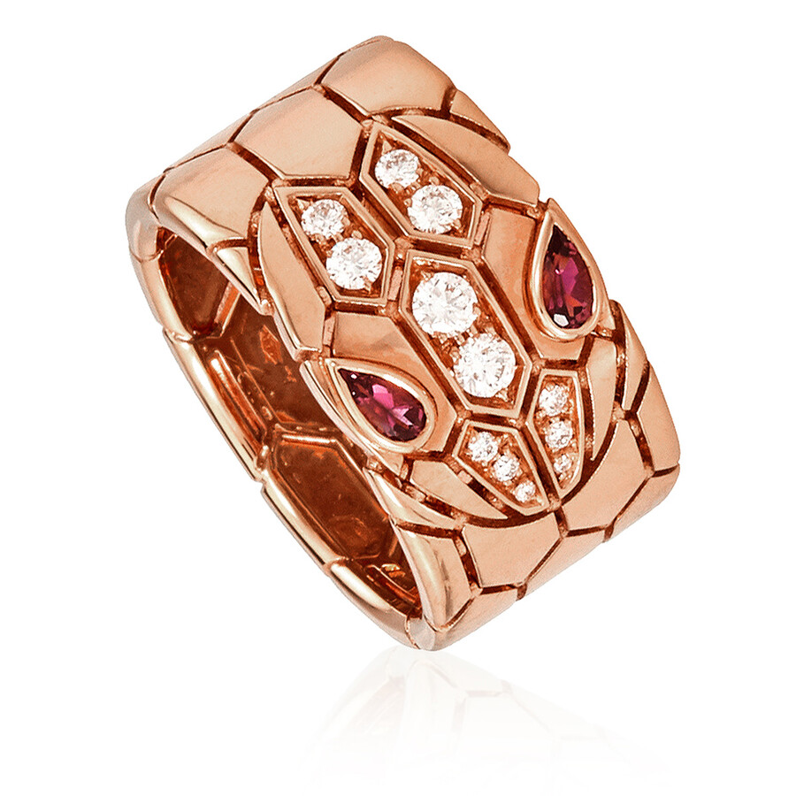 Bvlgari Serpenti Seduttori Rose Gold Diamond And Rubellite Ring