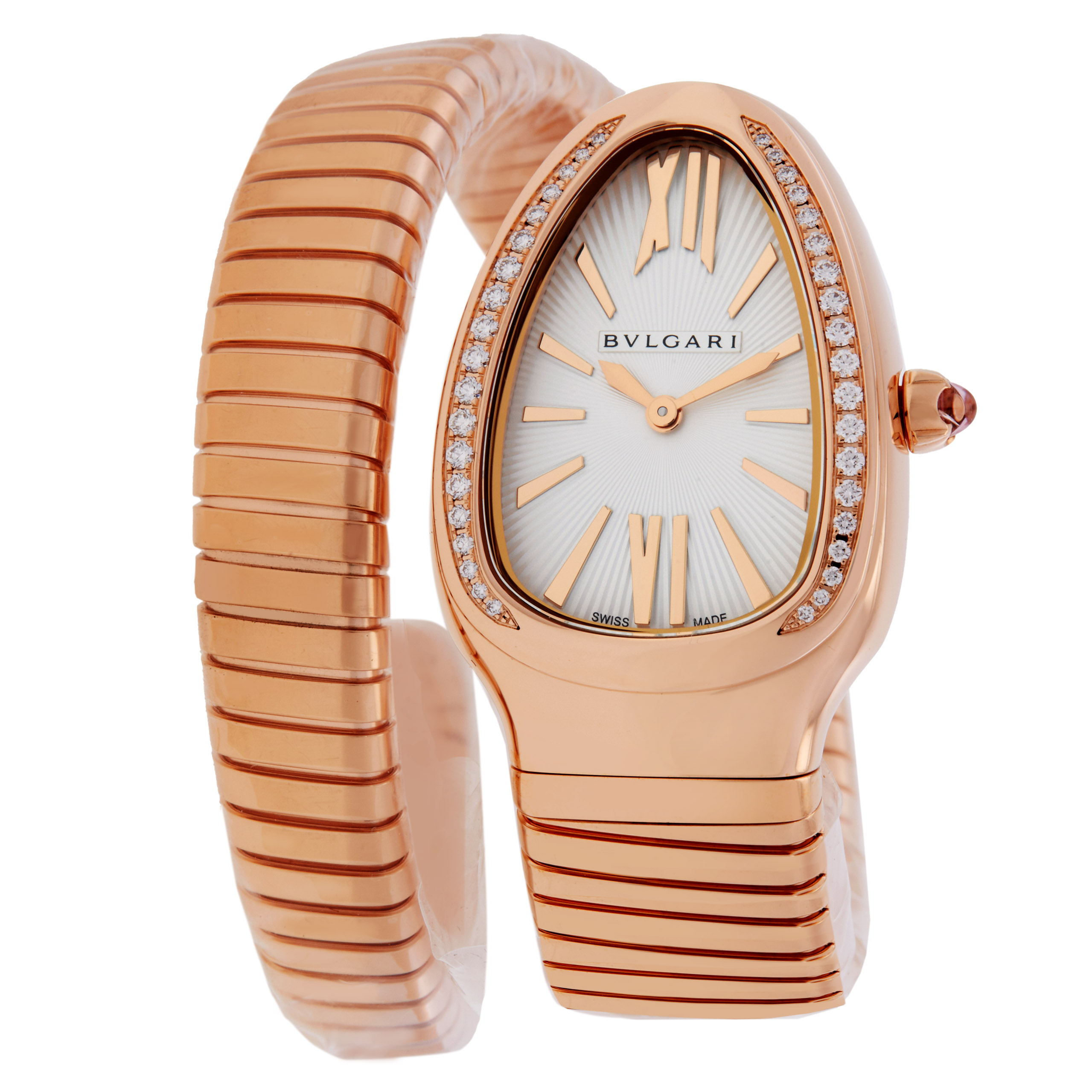 BVLGARI BZERO時計　ジャンク品 Bvlgari Serpenti Tubogas Quartz Diamond Silver Dial Ladies Watch
