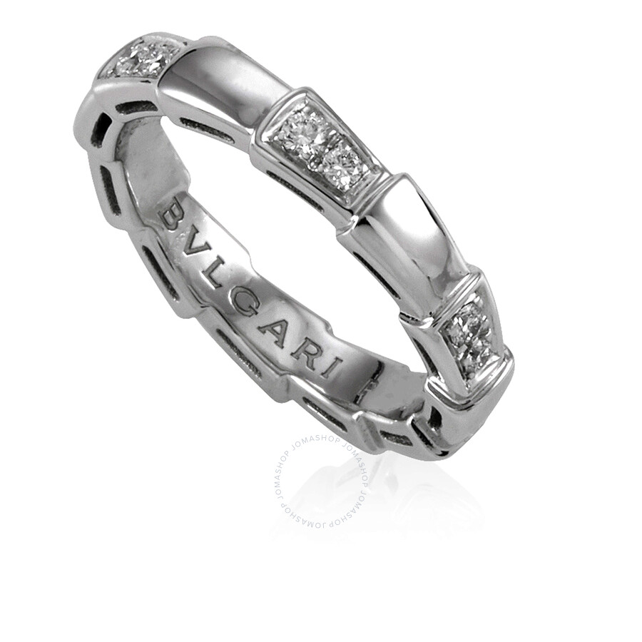 Bvlgari Serpenti Viper Ring In 18 Kt White Gold In White/gold Tone