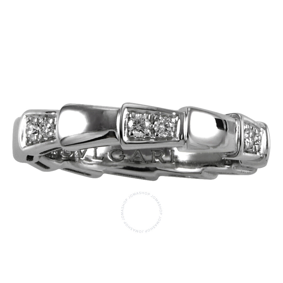 Bvlgari Serpenti Viper Ring In 18 Kt White Gold In White/gold Tone