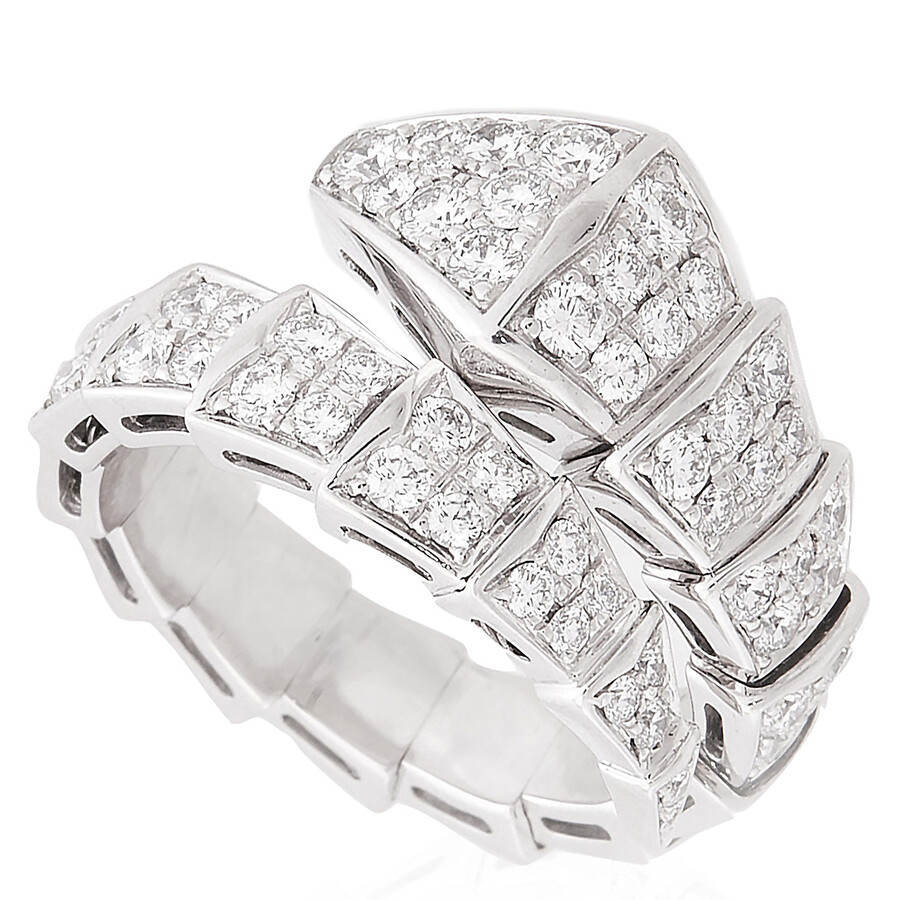 Bvlgari Serpenti Viper Ring Set With Full Pave Diamonds In Multi