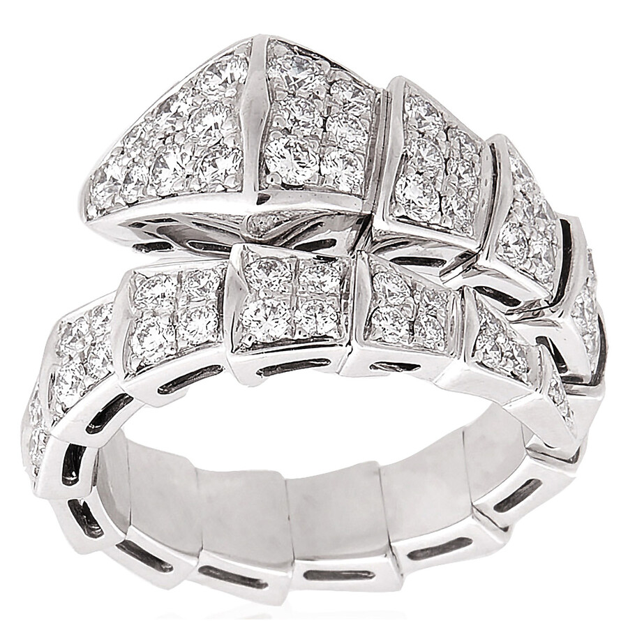 Bvlgari Serpenti Viper Ring Set With Full Pave Diamonds In Multi