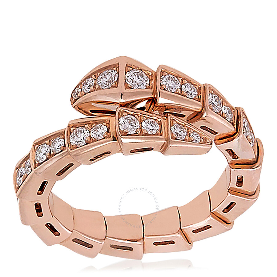 Bvlgari Serpenti Viper Ring In Pink/gold Tone