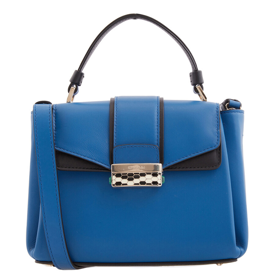 Bvlgari Serpenti Viper Top Handle Bag In Blue