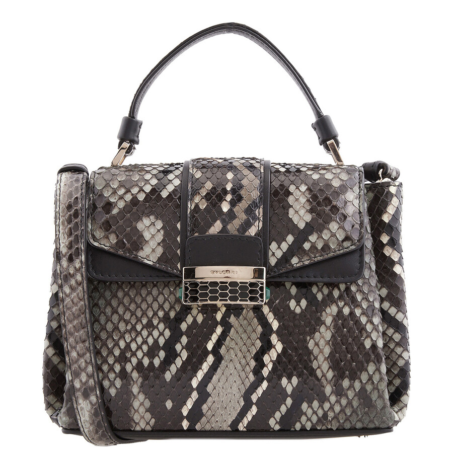Bvlgari Serpenti Viper Top Handle Bag In Black