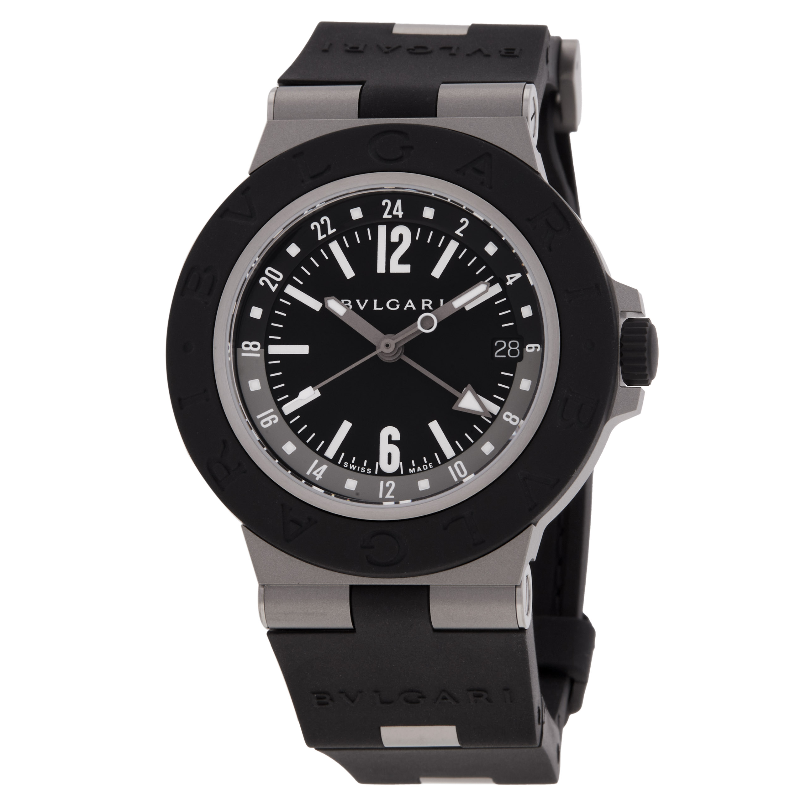 Bvlgari Titanio GMT Automatic Black Dial Watch 104300
