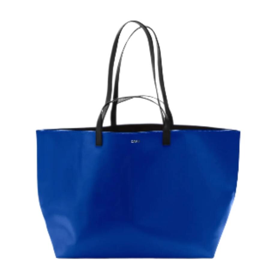 Cahu Pratique Medium Dark Pvc Canvas Tote Bag In Blue